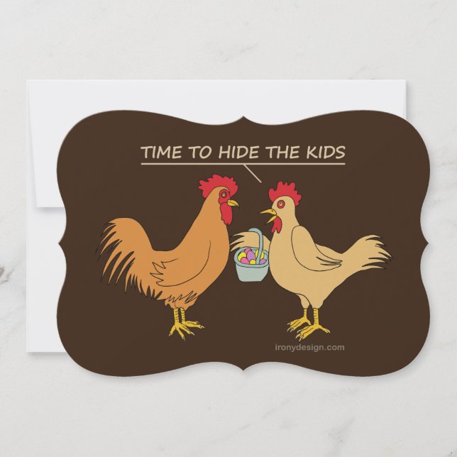 Frango Engraçado Páscoa De Ovo Marrom (Frente)