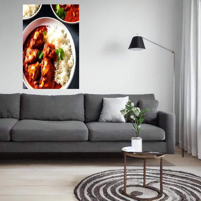 frango tikka masala com arroz | AI Art Poster (Criador carregado)