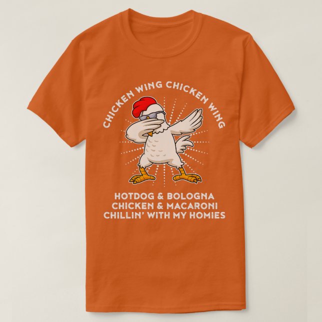 Frango Wing Galinha Wing Canções de Camisa Lyric H (Frente do Design)