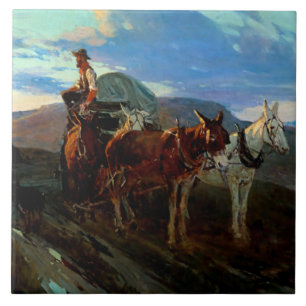 Frank T Johnson Arte Ocidental "Califórnia ou Oreg