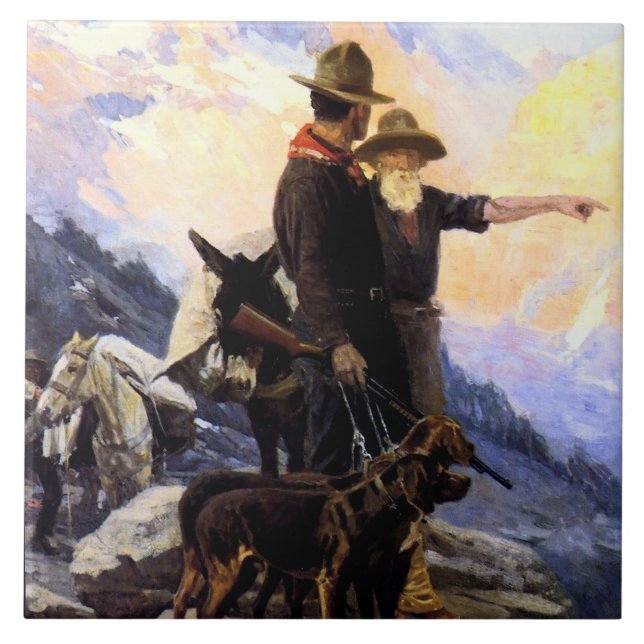 Frank Tenney Johnson Arte Ocidental "Caça na Monta (Frente)