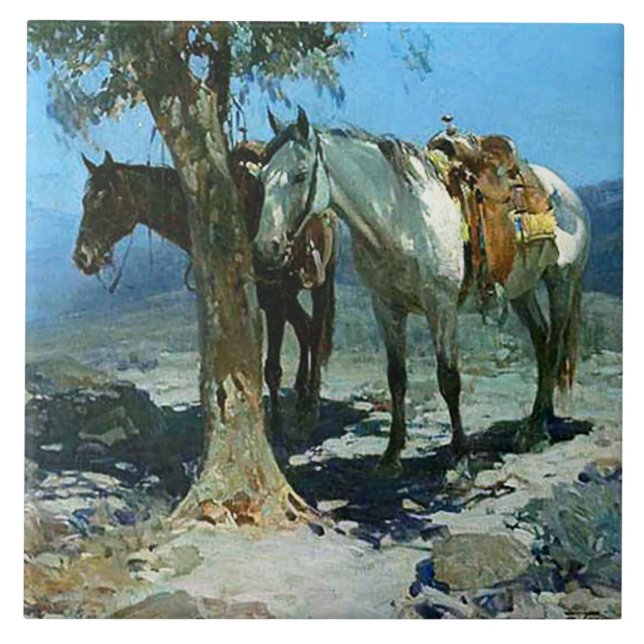 Frank Tenney Johnson Arte Ocidental “Noite Silenci (Frente)