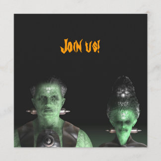 Frankenstein & Bride - Convite para Festa de Hallo