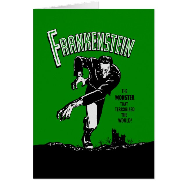 Frankenstein - Cartão Saudável / Halloween (Frente)