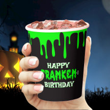 Frankenstein Happy Birthday Halloween Verde Slime