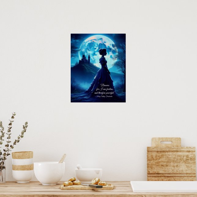 Frankenstein Mary Shelley Quote Poster (Cozinha)
