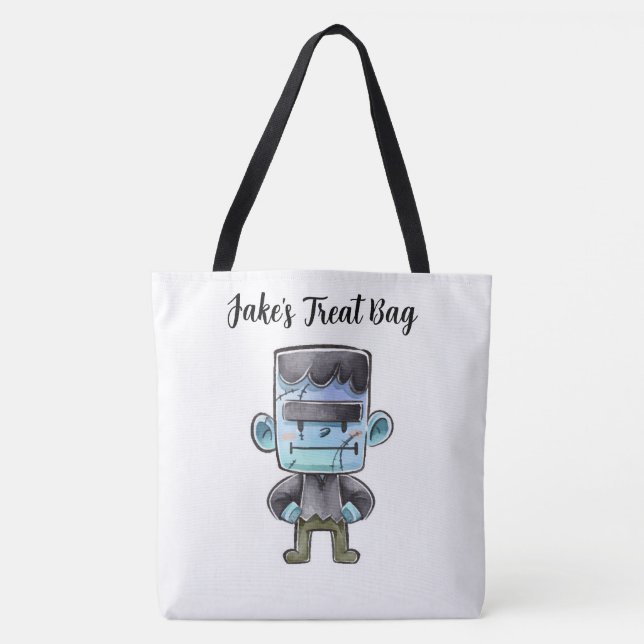 Frankenstein Treat Tote Bag Personalizado (Frente)