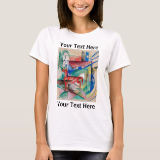 Franz Marc Cubist - Paisagem com Camiseta Animais