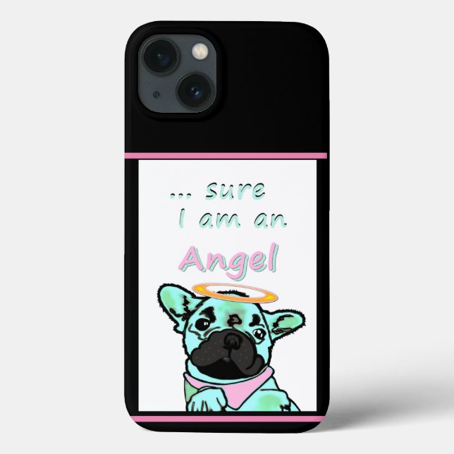 Französische Bulldogge Angel Case-Mate iPhone Hüll (Verso)