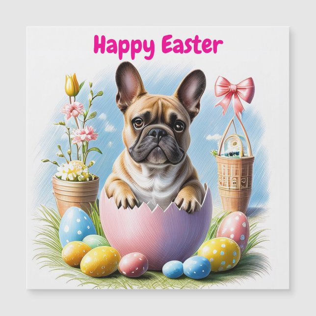 Französische Bulldogge Frohe Ostern French Bulldog (Frente)