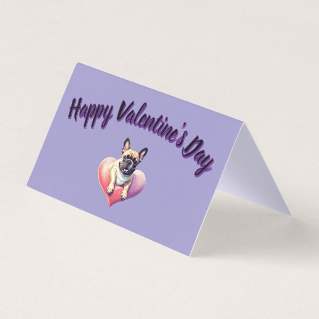Französische Bulldogge Herz Valentinstags  (Verso)