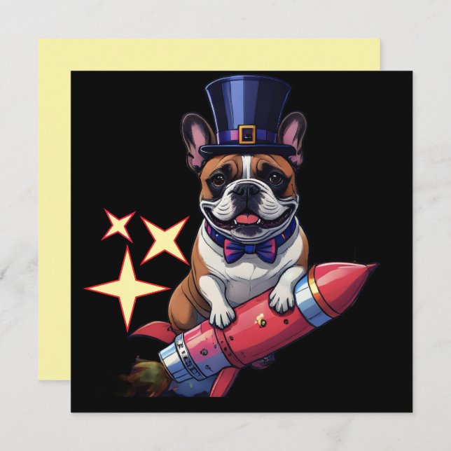 Französische Bulldogge Neujahr French Bulldog  (Frente/Verso)