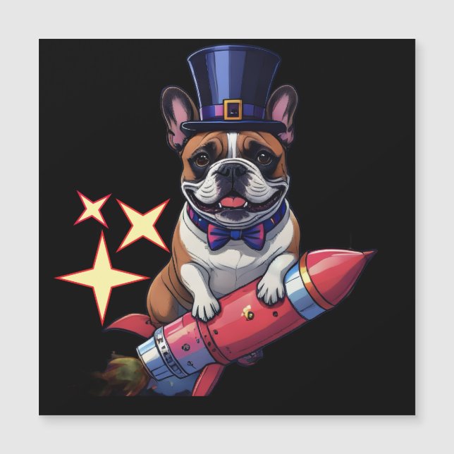 Französische Bulldogge Neujahr lustig  Rakete (Frente)
