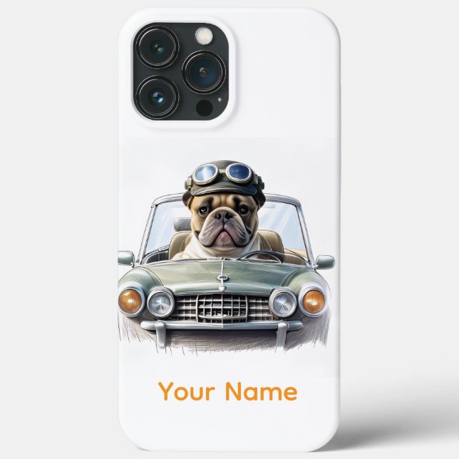 Französische Bulldogge Oldtimer Bulldog Vatertag  (Verso)