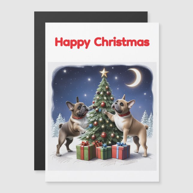 Französische Bulldogge Weihnachtsbaum Bulldog (Frente/Verso)