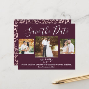 Frasa & Dourado Rosa Foto Casamento Save the Date