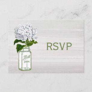 Frasco de pedreiro chique & Hydrangea branco RSVP