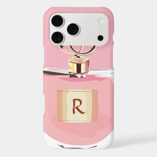 Frasco de Perfume Rosa de Beleza Monograma Feminin