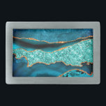 Frasco do Cinturão de Mármores Dourado Azul-Teal<br><div class="desc">Belt Buckt com Agate Teal Blue Glitter Marble Marble Aqua Turquoise Geode Personalizável - ou Adicione Seu Nome / Texto - Faça com que Seu Cinturão Especial Presente! Redimensionar e mover ou remover / adicionar texto / elementos com a ferramenta Personalização! Design por MIGNED! Por favor, veja meus outros projetos/designs...</div>