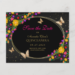 Frasco Preto Floral Dourado Quinceanera