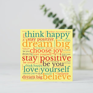 Frase Positiva Padrão WordArt Amarelo Multicolori