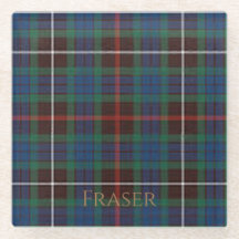 Fraser Clan Tartan Glass Porta copos