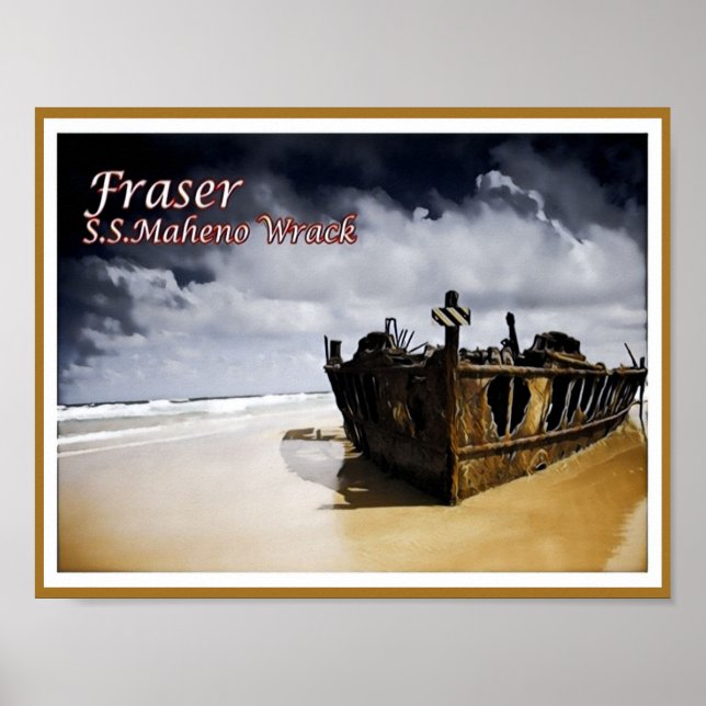 Fraser - S.S.Maheno Wrack - Austrália - Poster (Frente)