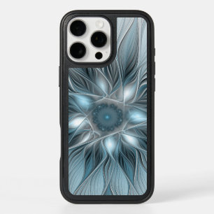 Fratura Floral Abstrato Azul Cinza de Flor Alegre