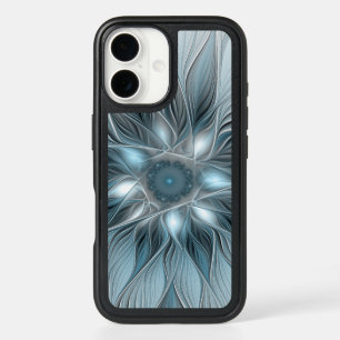 Fratura Floral Abstrato Azul Cinza de Flor Alegre