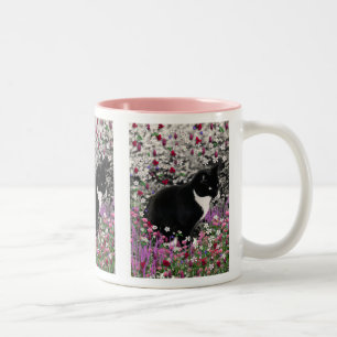 Freckles na caneca das flores II - gato do smoking