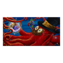 Fred Octopus & Sam Seacavalo impressão Steampunk