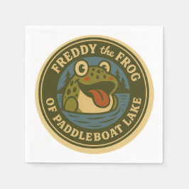 Freddy o Sapo do Lago Paddleboat Guardanapos