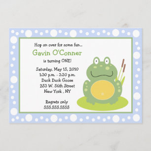Freddy, o Sapo Froggy Birthday, 5x7 Convites