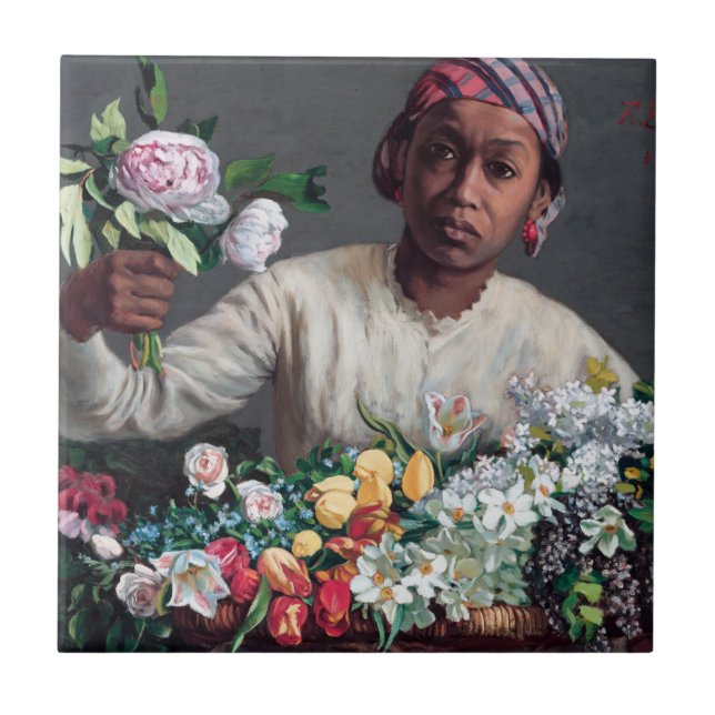 Frederic Bazille - Jovem Mulher com Peonias (Frente)