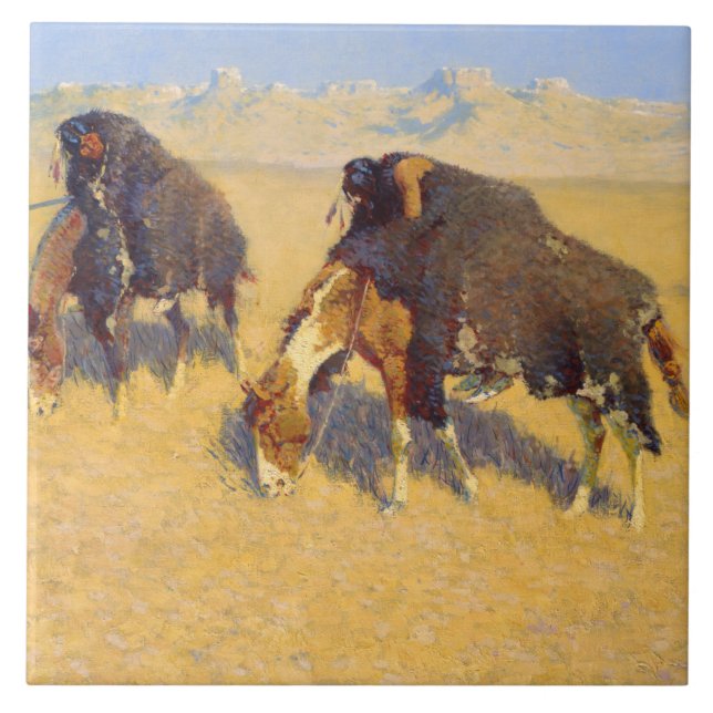 Frederic Remington - Índios Simulando Buffalo (Frente)