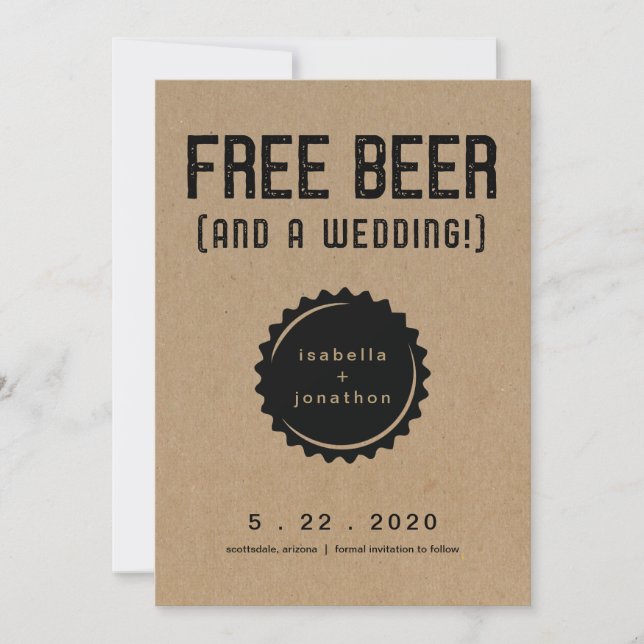 Free Beer Engraçado Salve o Cartão de Data (Frente)
