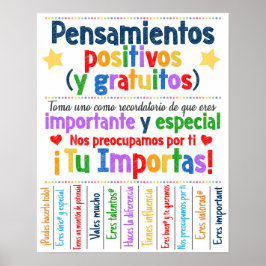 Free Positive Thoughts Espanhol Poster