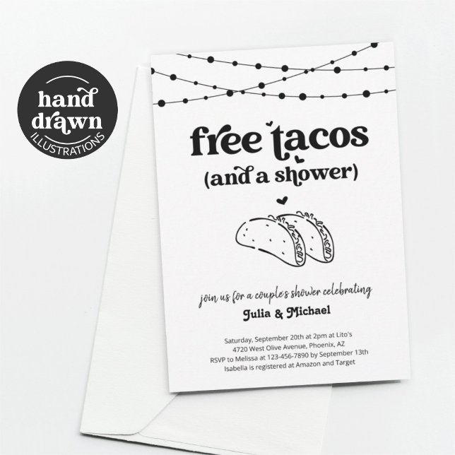 Free Tacos Funny Casal Convite Para Chá (Criador carregado)