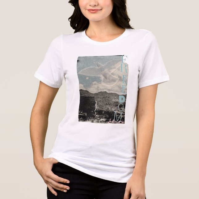 FREEDOM Bíblia Verso Jesus Camisa Cristã (Frente)