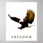 Freedom Eagle Motivational Brown Pop Art Poster<br><div class="desc">Imagens Motivacionais da Liberdade e Coragem - Águia Patriótica Fearsome - Pop Art Syle American Eagle Imagem de Aterrissagem - Sephia Brown Tones Watercolor Effect American Bald Eagle - Infeliz Americana Bald Eagle: Fotos da Águia Americana Voadora - A águia careca é a ave nacional e símbolo dos EUA.</div>