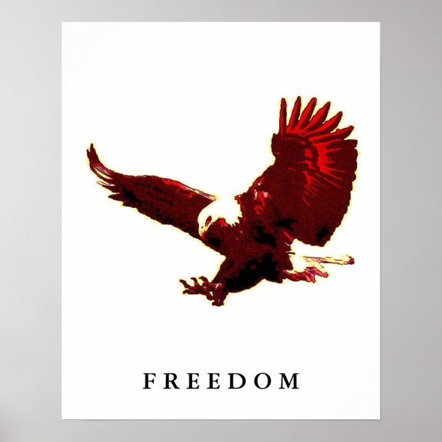 Freedom Eagle Motivational Confidence Art Poster (Frente)