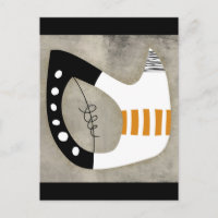 Freeform - Cartão Postal Laranja Preto e Branco