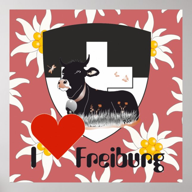 Freiburg Fribourg Schweiz Suisse Poster (Frente)