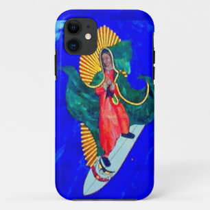freira surfando em capas de iphone azuis