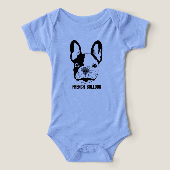 French Bulldog face on toddlers baby (Design frontal)