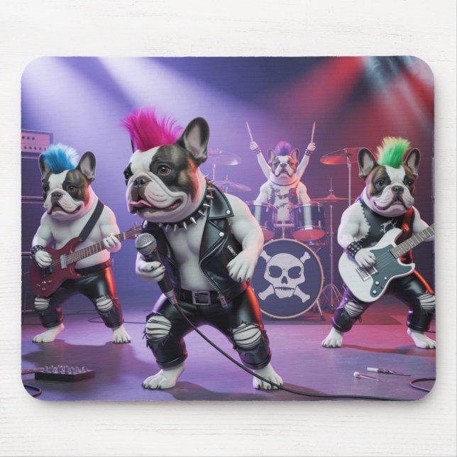 French Bulldog Rockers Mousepad (Frente)