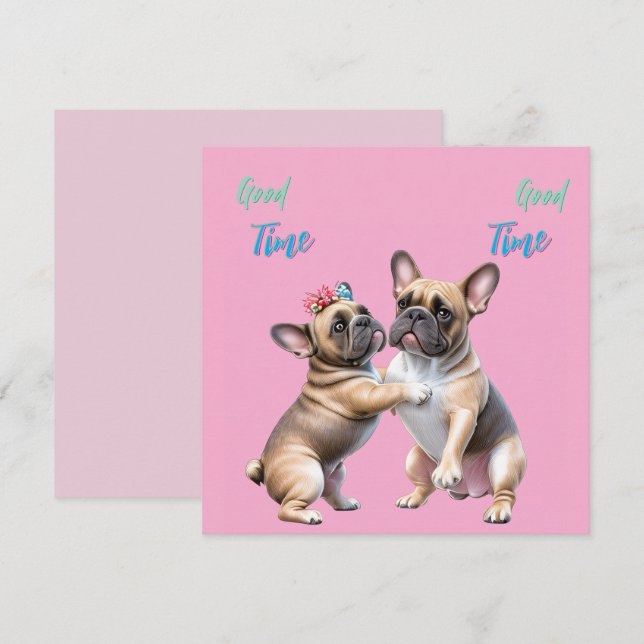 French Bulldog  verliebt Valentinstag  (Frente/Verso)