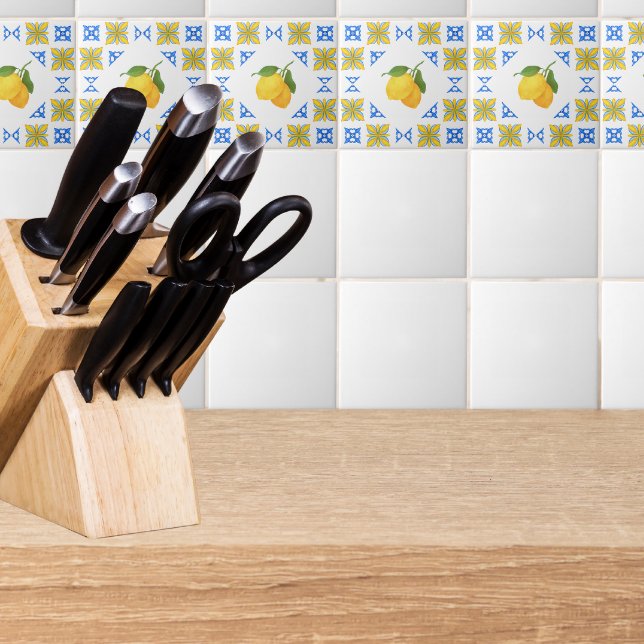 French Country Lemon Blue Tile Pattern (Criador carregado)