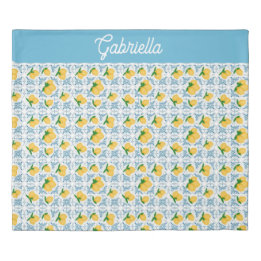 French Country Lemon Blue Tile Pattern Name