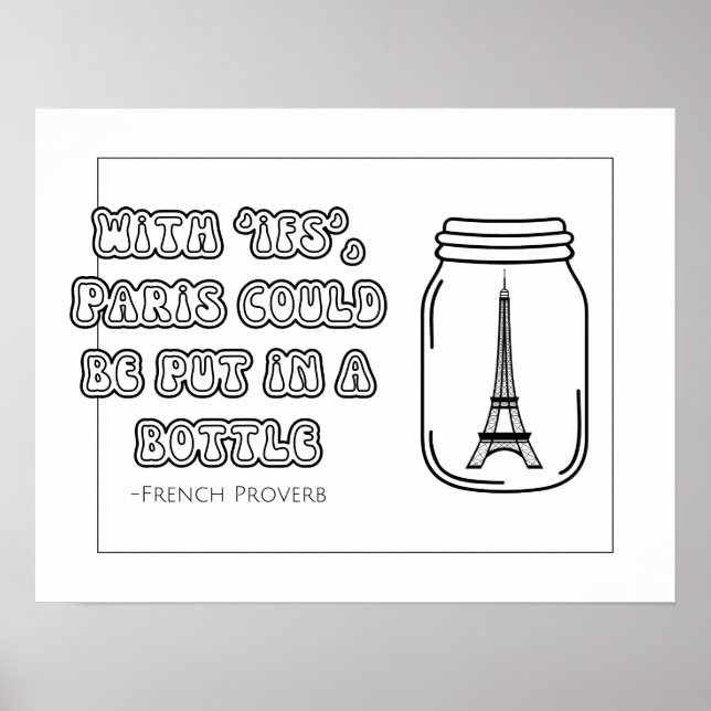 French Proverb Coloring Poster (Frente)